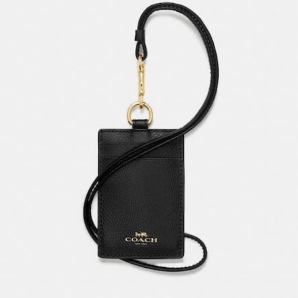 Coach ID Badge/Lanyard Black with Gold Hardware